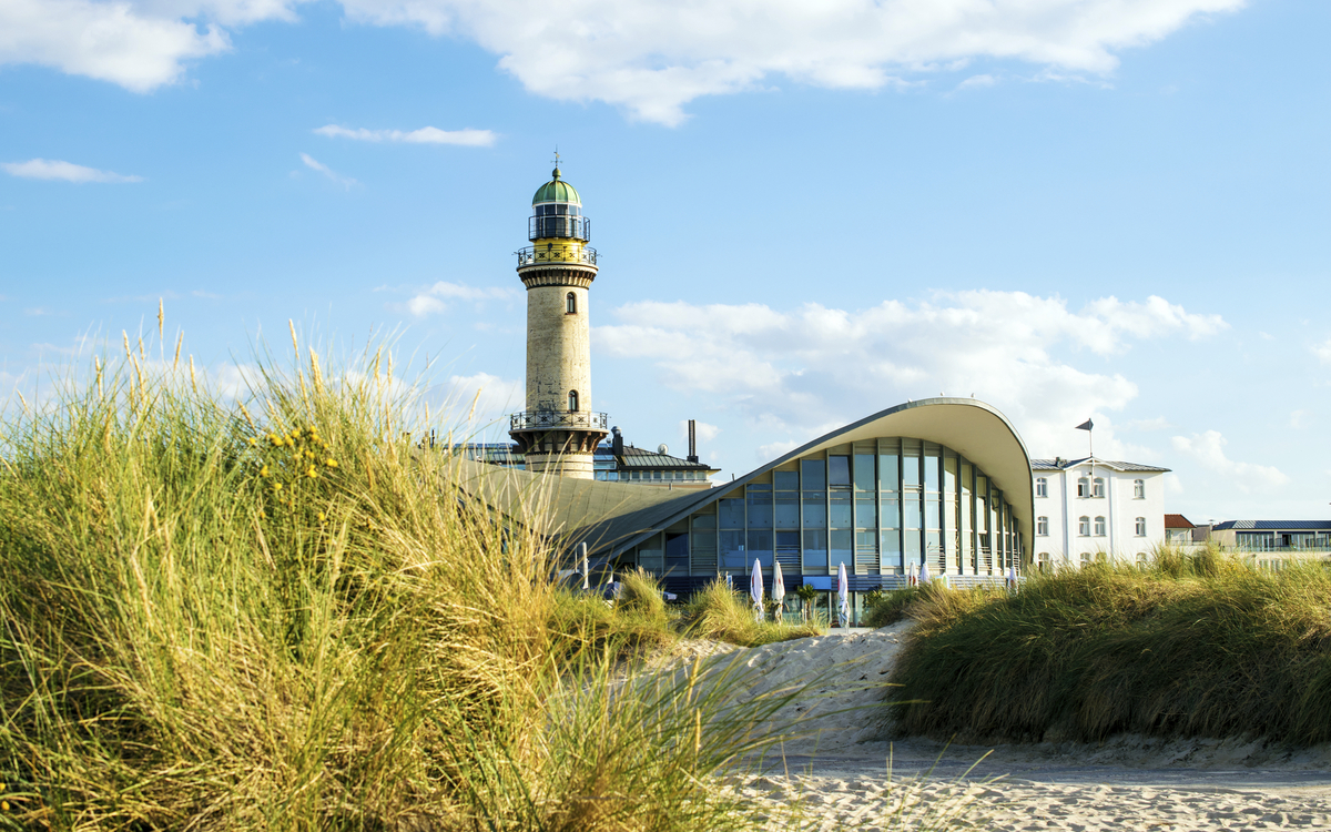 Leuchtturm in Rostock, Deutschland
