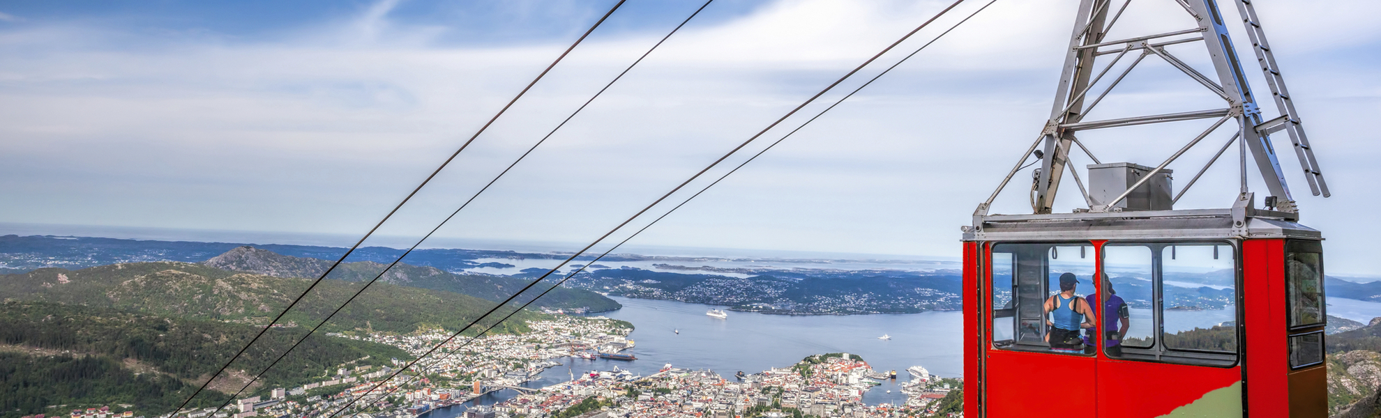 Seilbahn auf den Berg Ulriken, Bergen, Norwegen