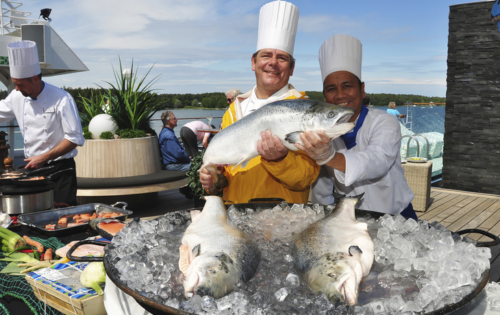 Live Cooking auf dem Lido-Deck der MS Amadea