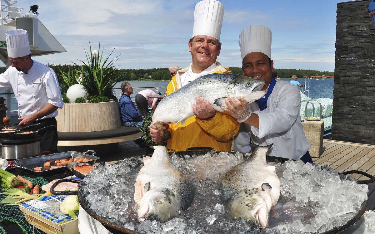 Live Cooking auf dem Lido-Deck der MS Amadea