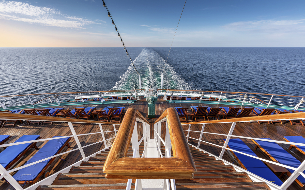 Blick zurück von MS Deutschland