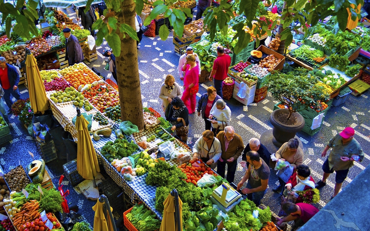 Bauernmarkt in  Funchal auf der Madeira Insel, Portugal