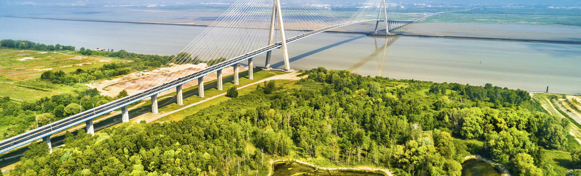 Pont de Normandie bei Honfleur, Frankreich