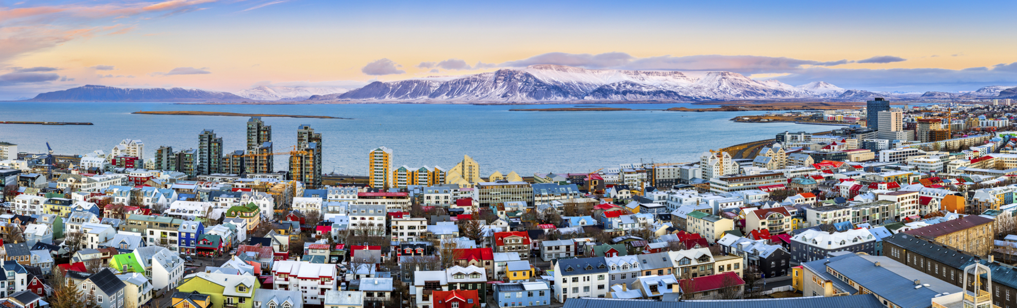 Luftaufname von Reykjavik, Island