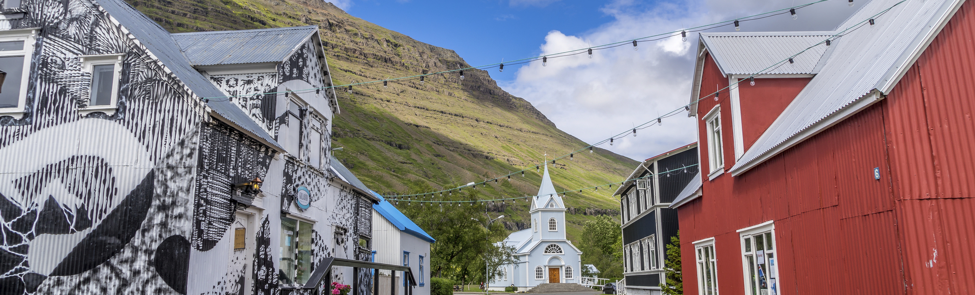 Seydisfjordur Krche Regenbogenweg, Island