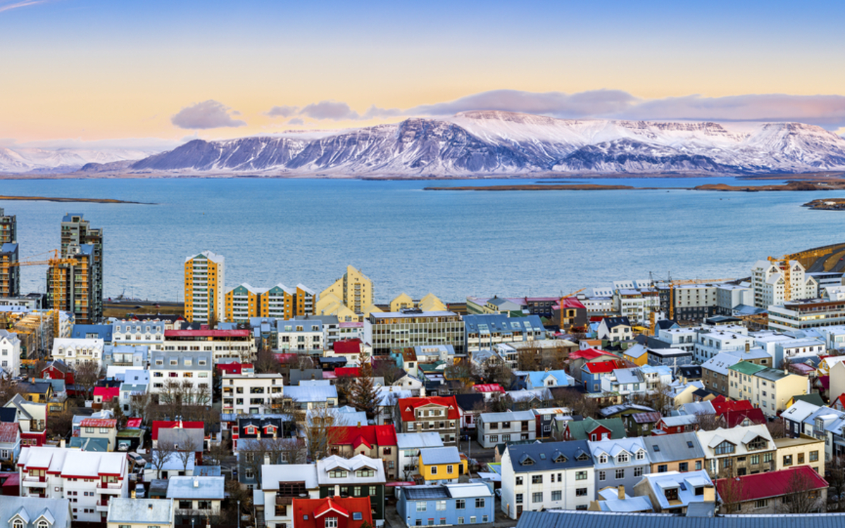 Luftaufname von Reykjavik, Island