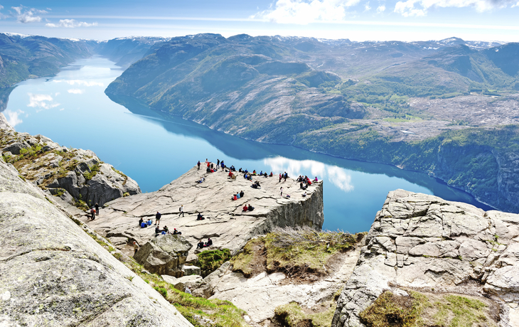 Blick vom Preikestolen auf das Lysefjord, Norwegen