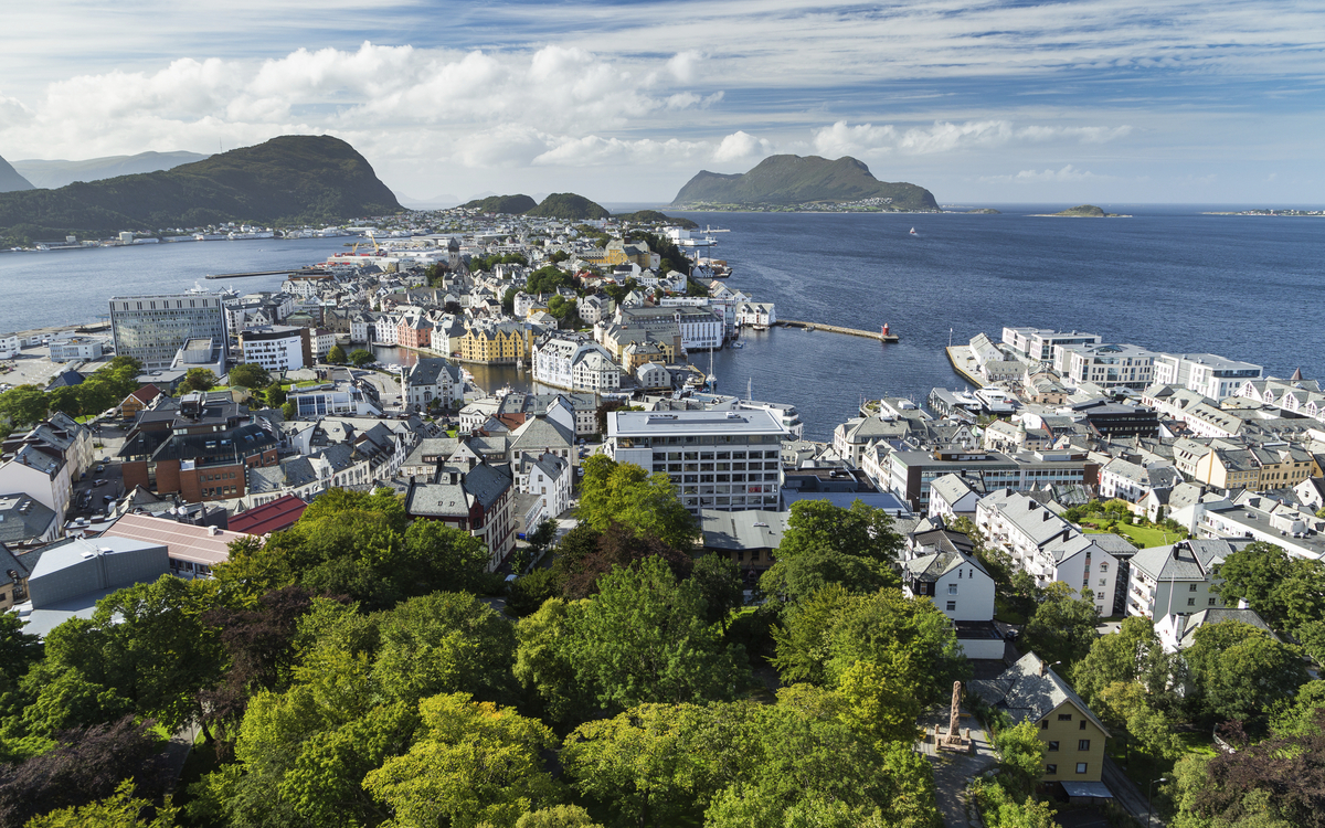 Das Panorama von Alesund, Norwegen