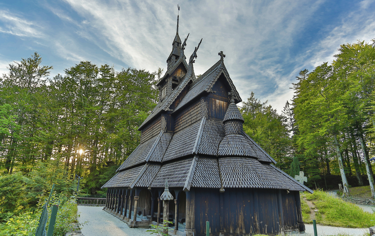 Fantoft-Stabkirche in Bergen, Norwegen