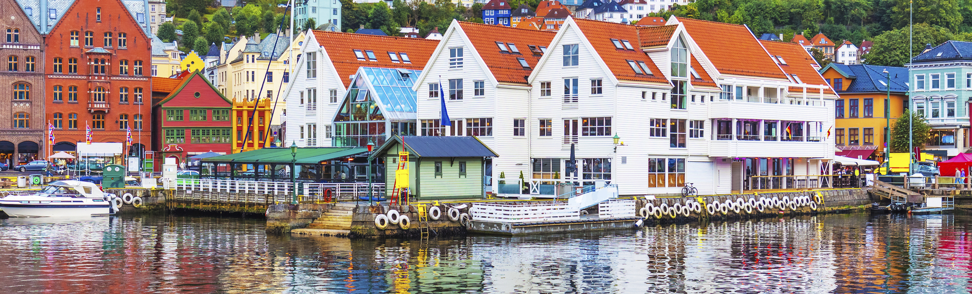 Häuserfassade von Bryggen, Bergen, Norwegen