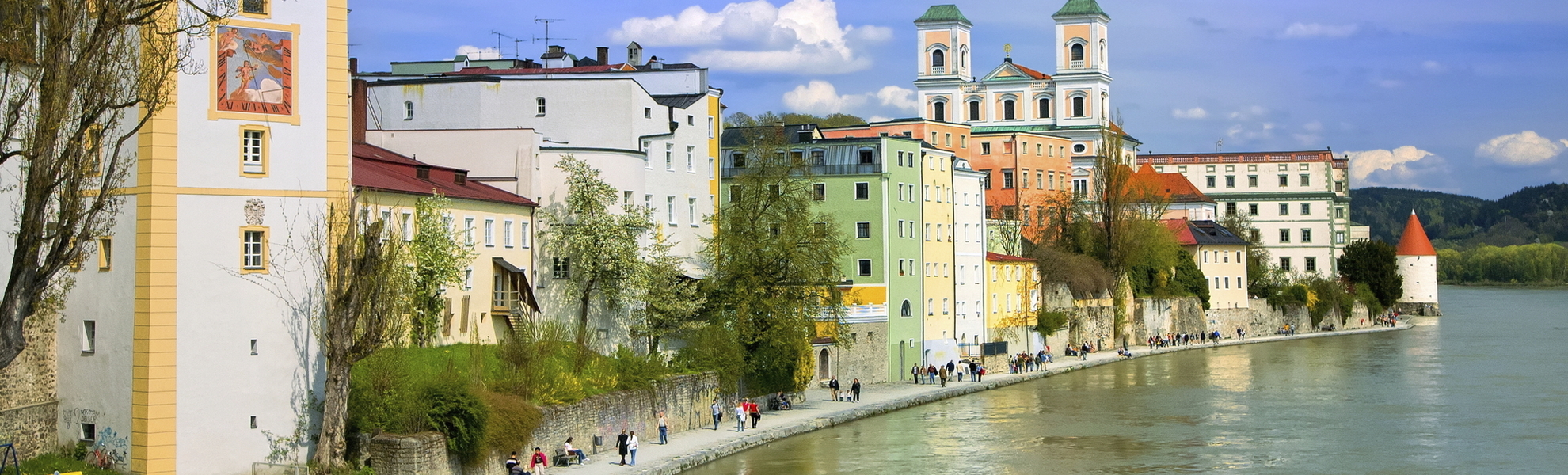 Die Promenade von Passau, Deutschland