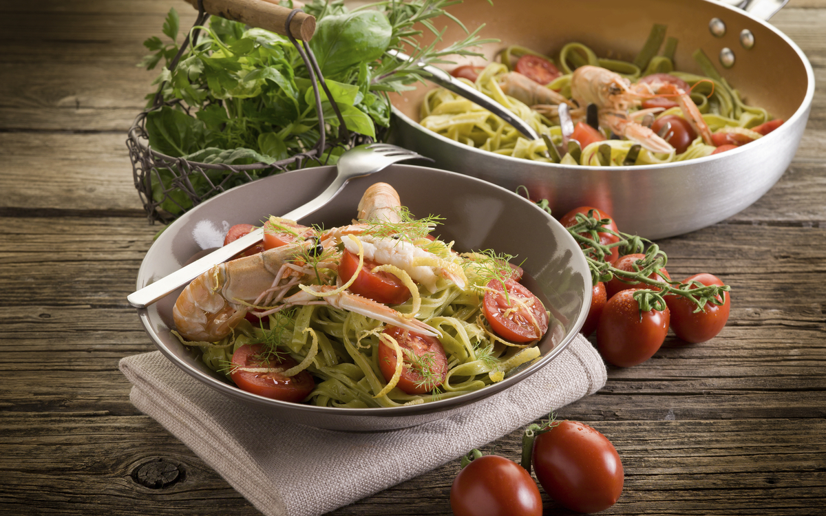 Lachsnudeln aus Norwegen