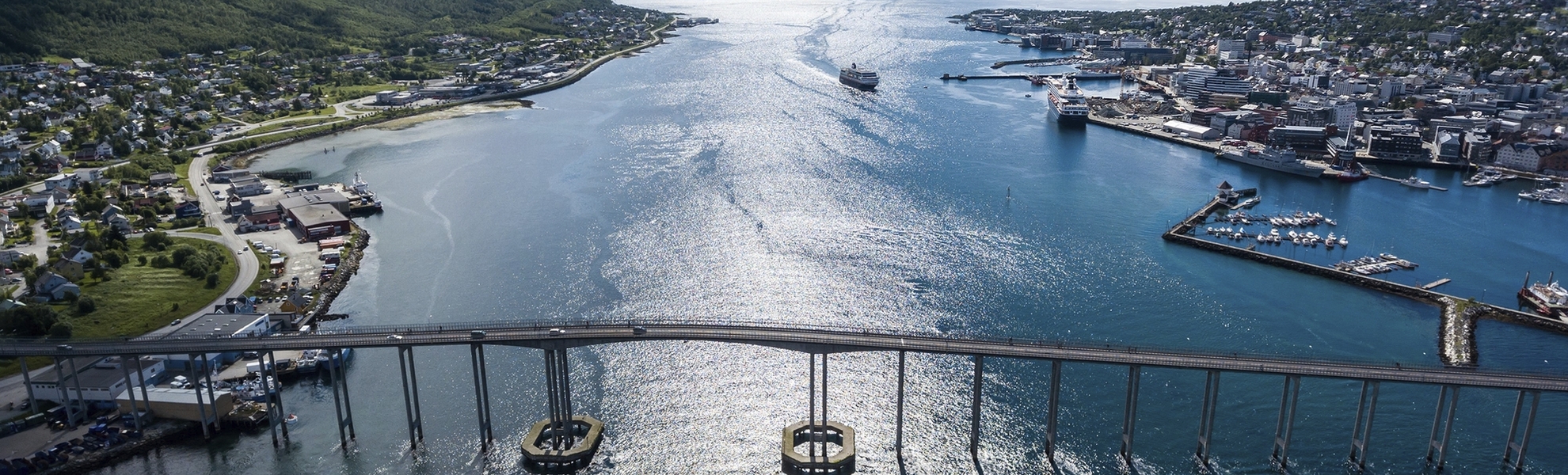 Luftansicht auf Tromso in Norwegen