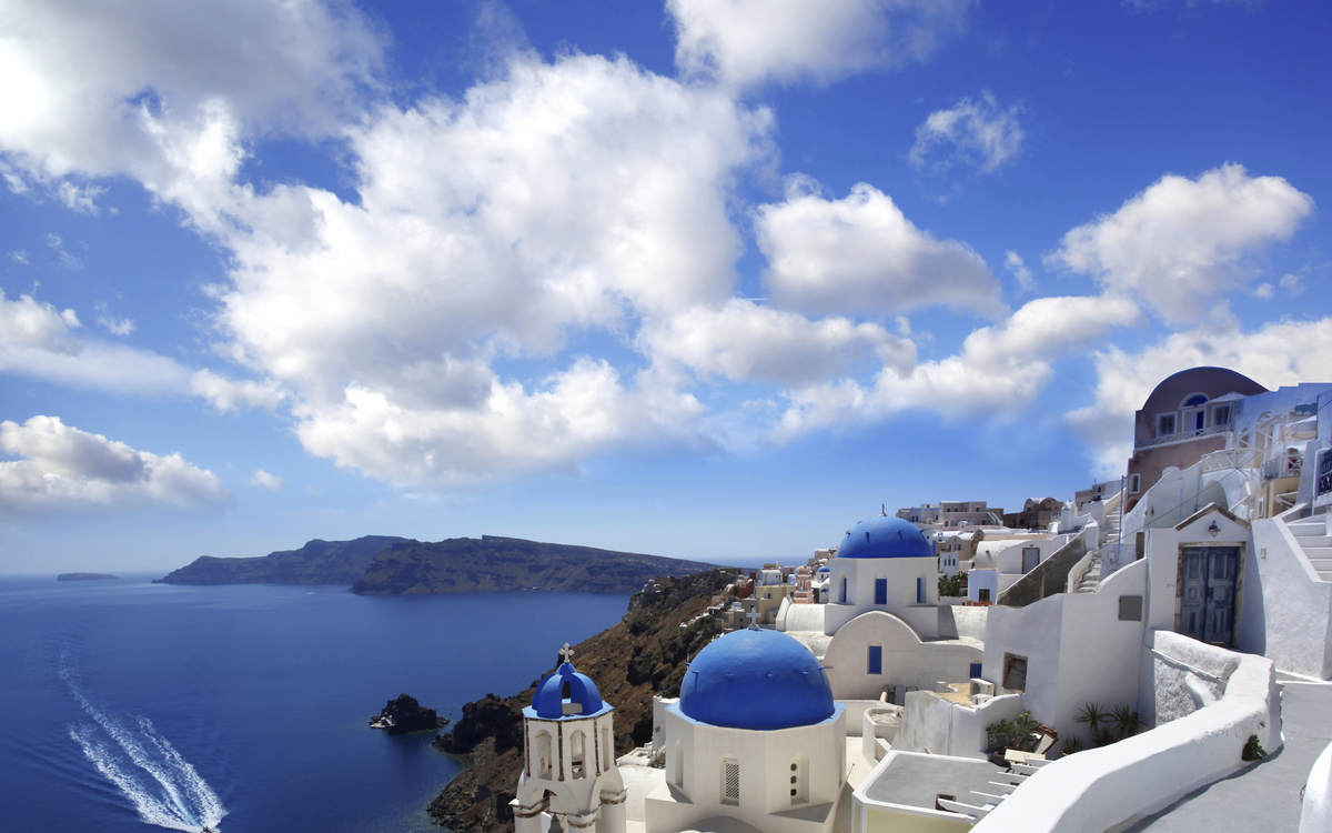 Blick auf den Caldera, Griechenland