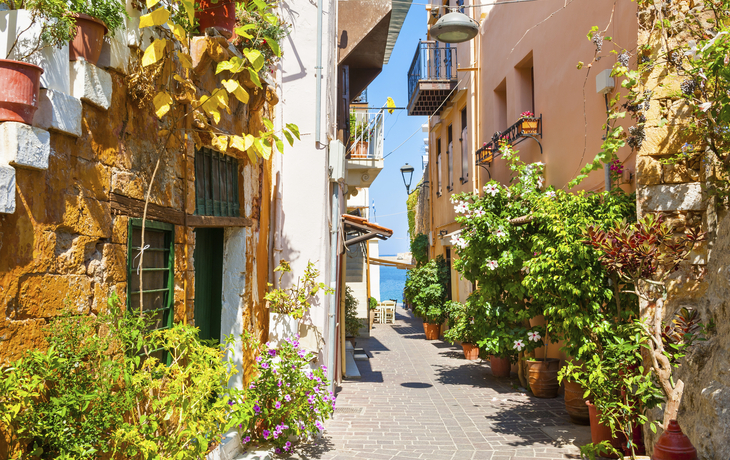 Kleine Gassen in Chania auf Kreta, Griechenland