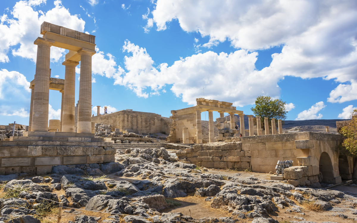 Ruinen von Acropolis in Rhodos, Griechenland