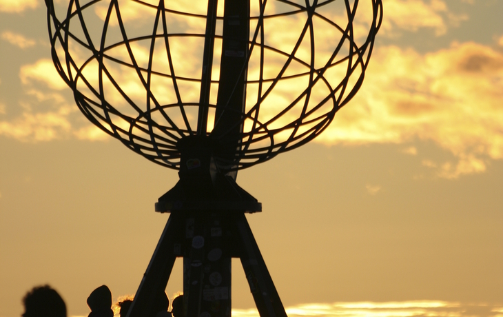 Sonnenuntergang am Nordkap, Norwegen