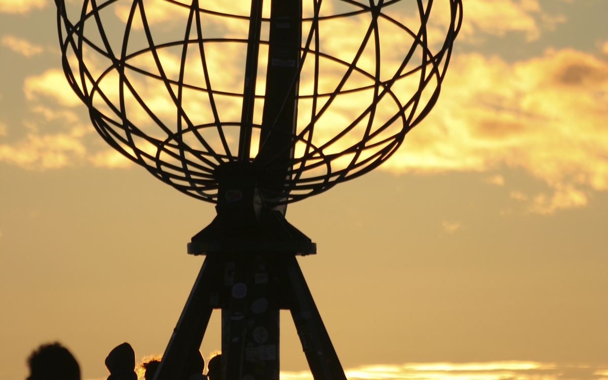 Sonnenuntergang am Nordkap, Norwegen