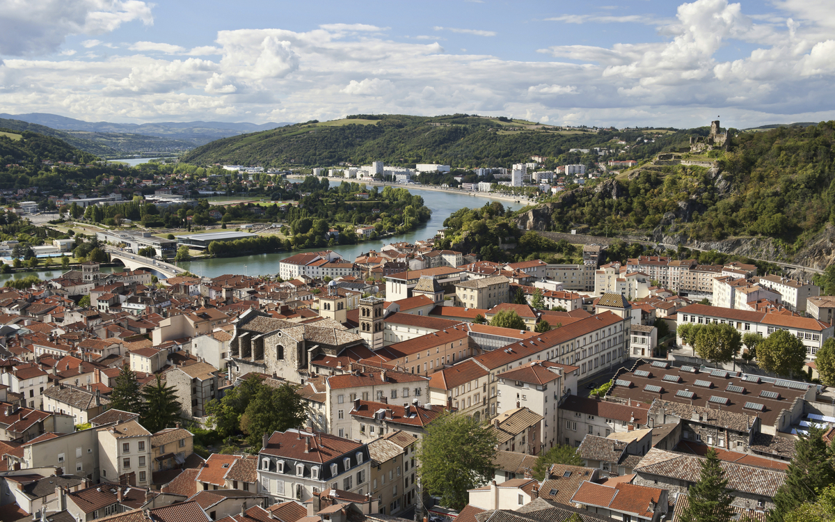 Panorama der Stadt Vienne an der Rhone, Frankreich
