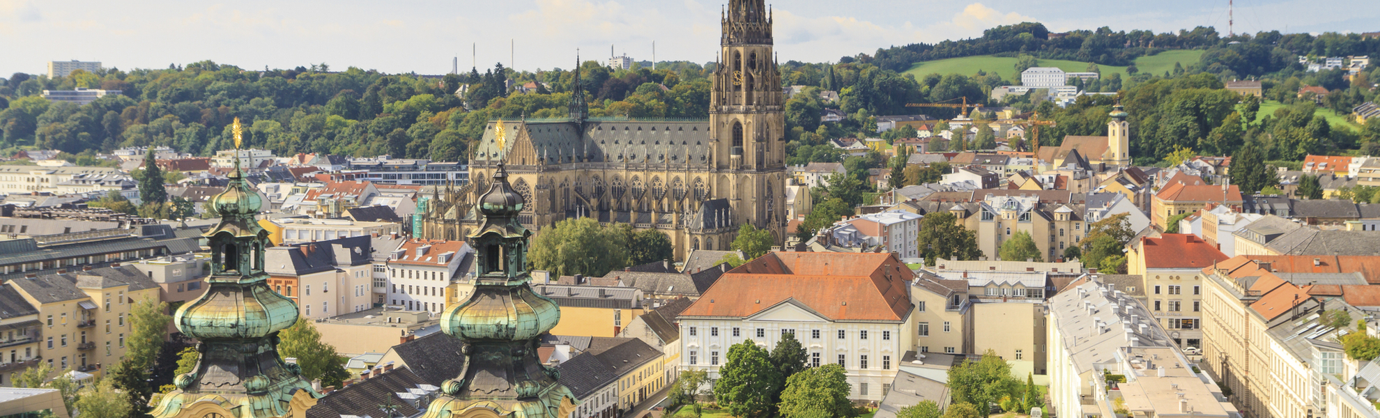 Blick über die Dächer von Linz, Österreich
