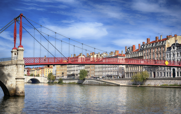 rote Brücke in Lyon, Frankreich