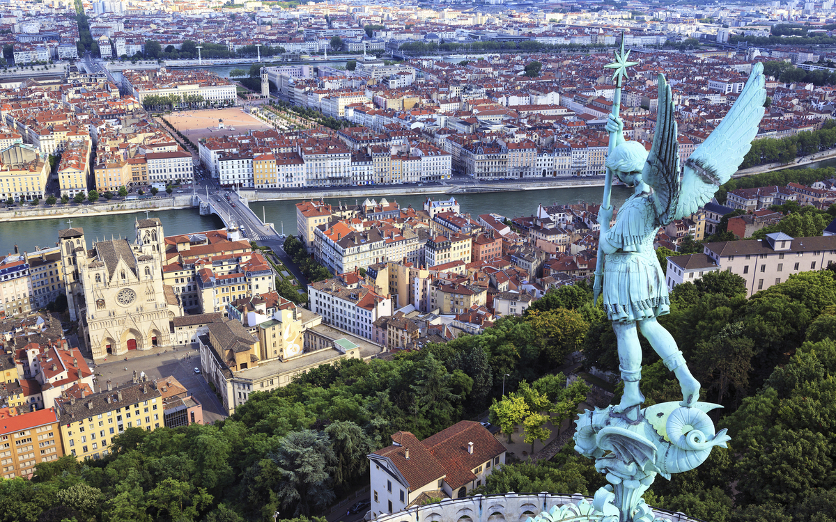 Blick über die Dächer von Lyon, Frankreich