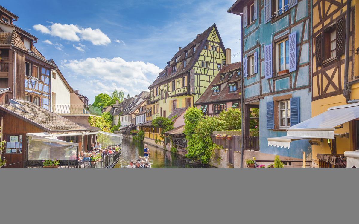 Kanal in der Stadt Colmar, Frankreich