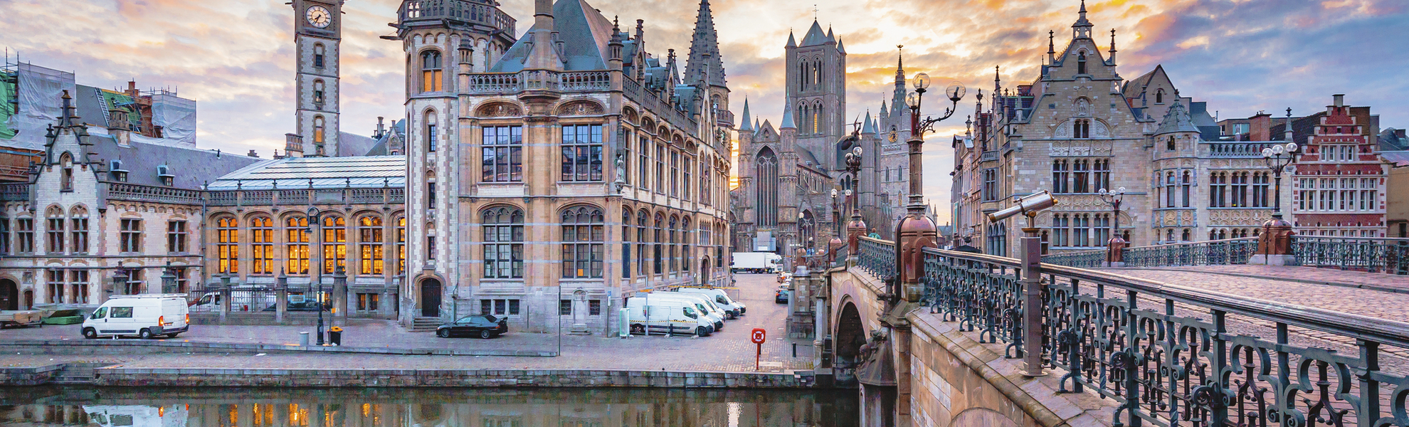 Leie Fluss in der Stadt Gent, Belgien