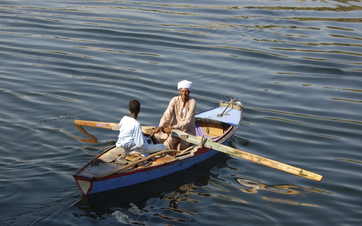 Ruderboot auf dem Nil, Ägypten
