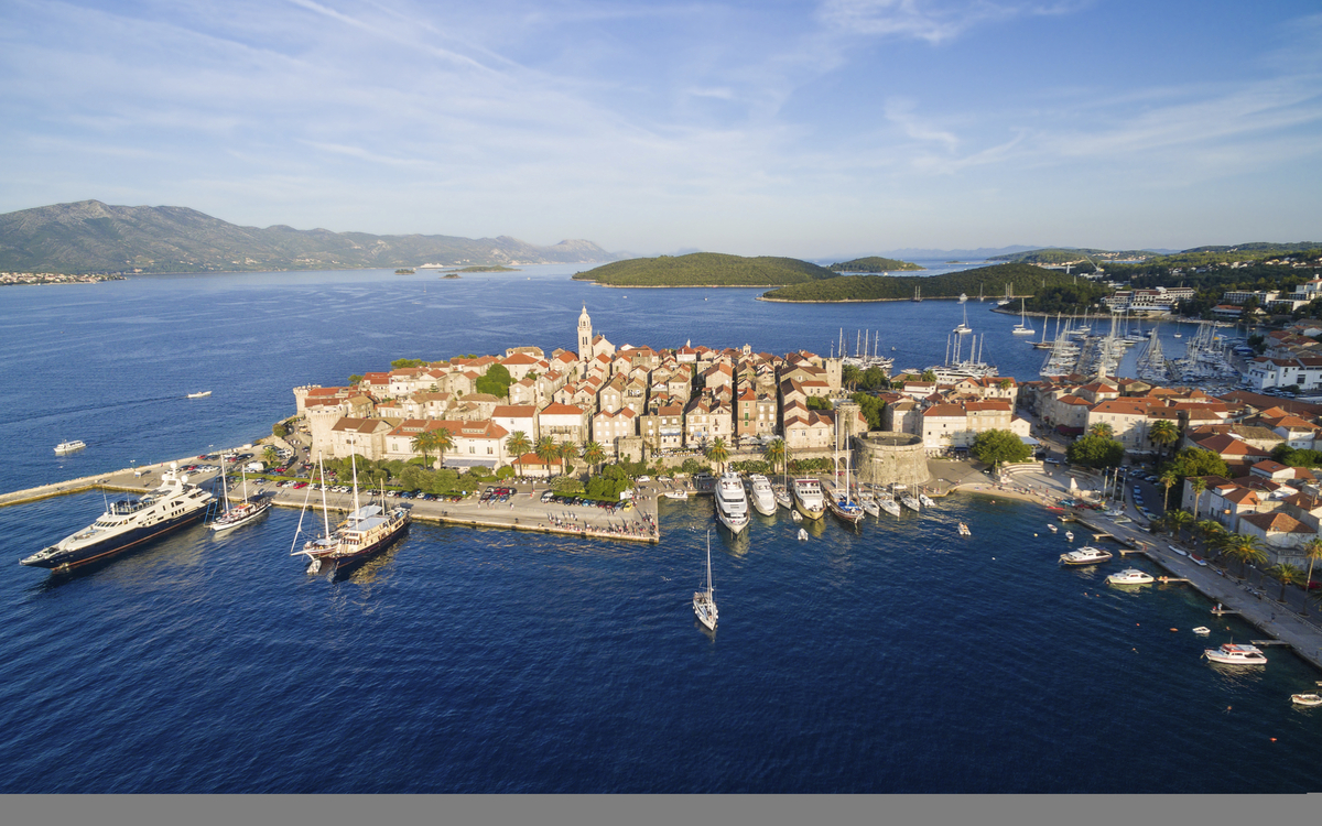 Luftaufnahme von Korcula, Kroatien