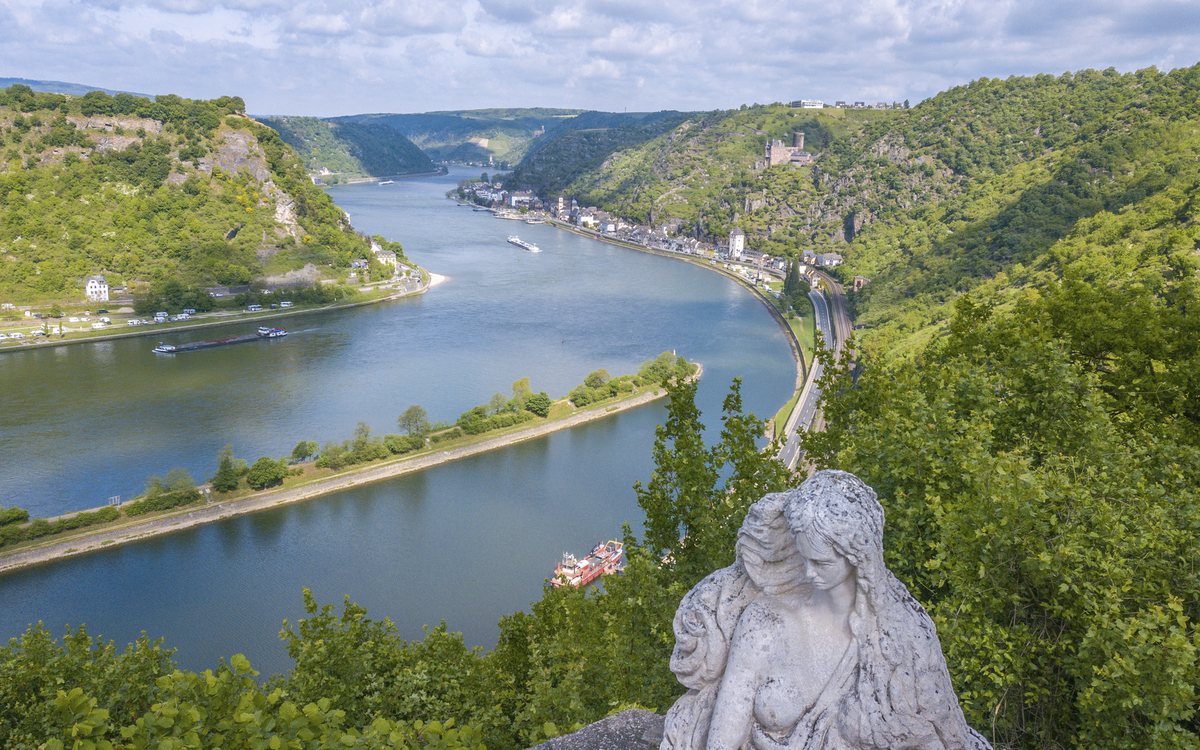 Der Rhein bei St Goarhausen, Deutschland