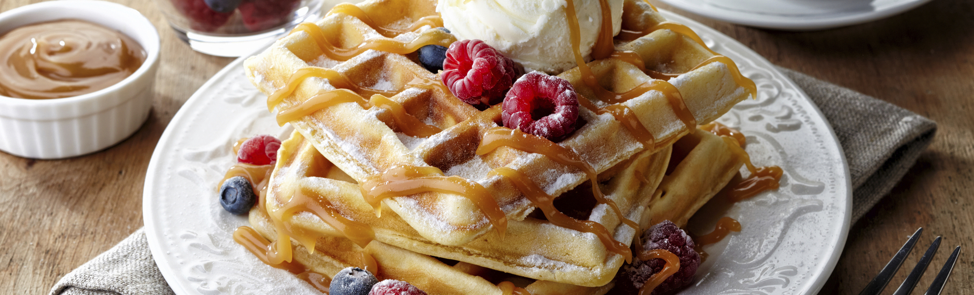 Belgische Waffel mit Vanilleeis