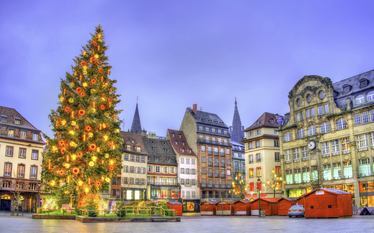 Weihnachtsmarkt in Strassburg, Frankreich