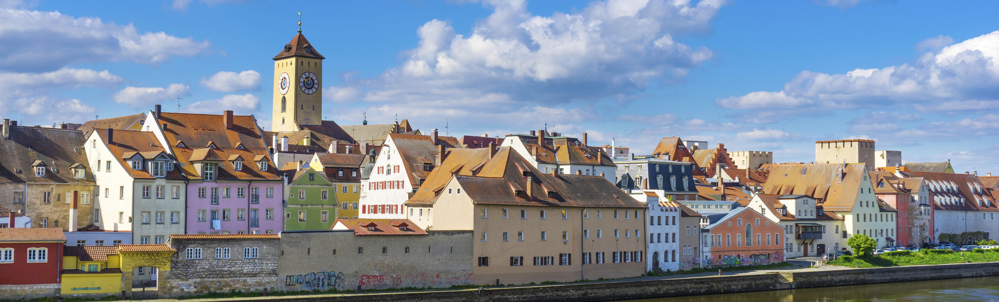 Ufer Panorama von Regensburg, Deutschland