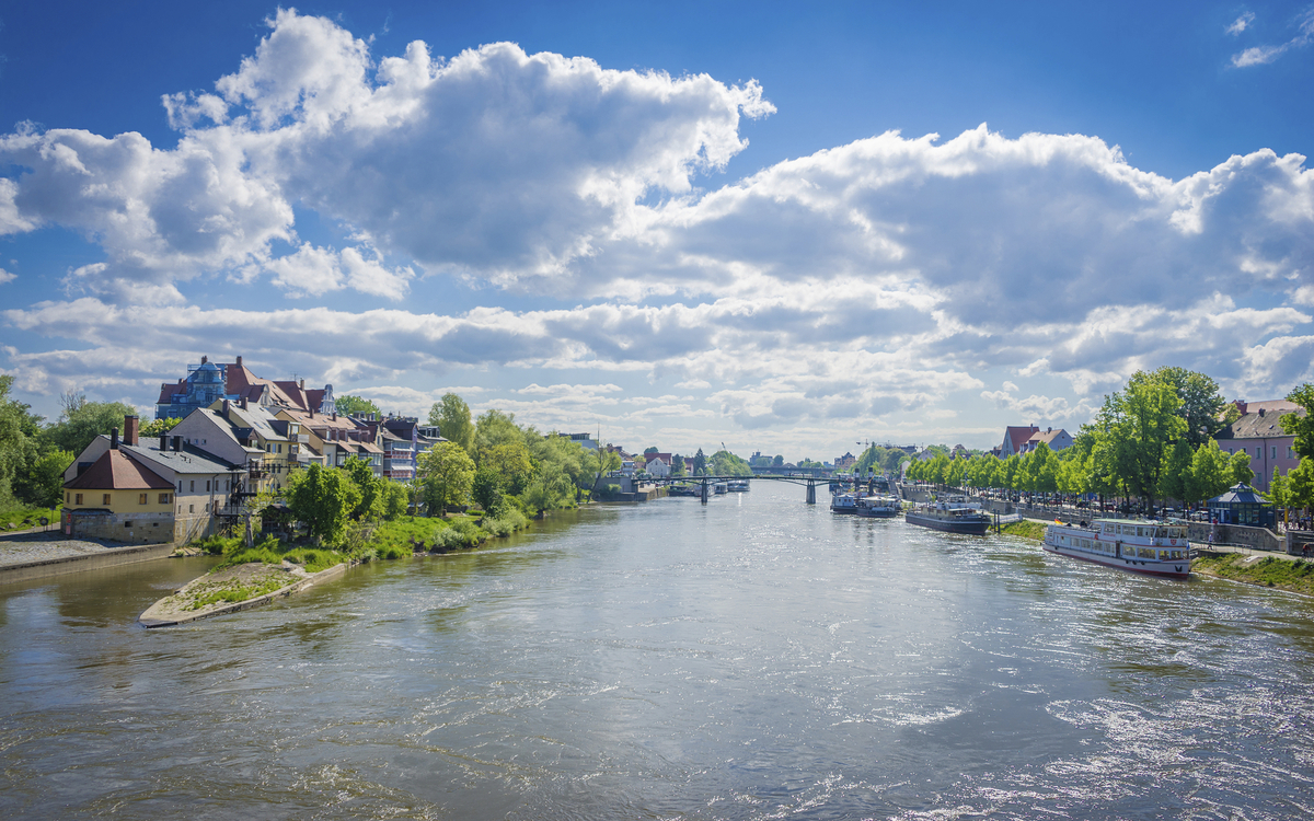 Donau in Regensburg, Deutschland