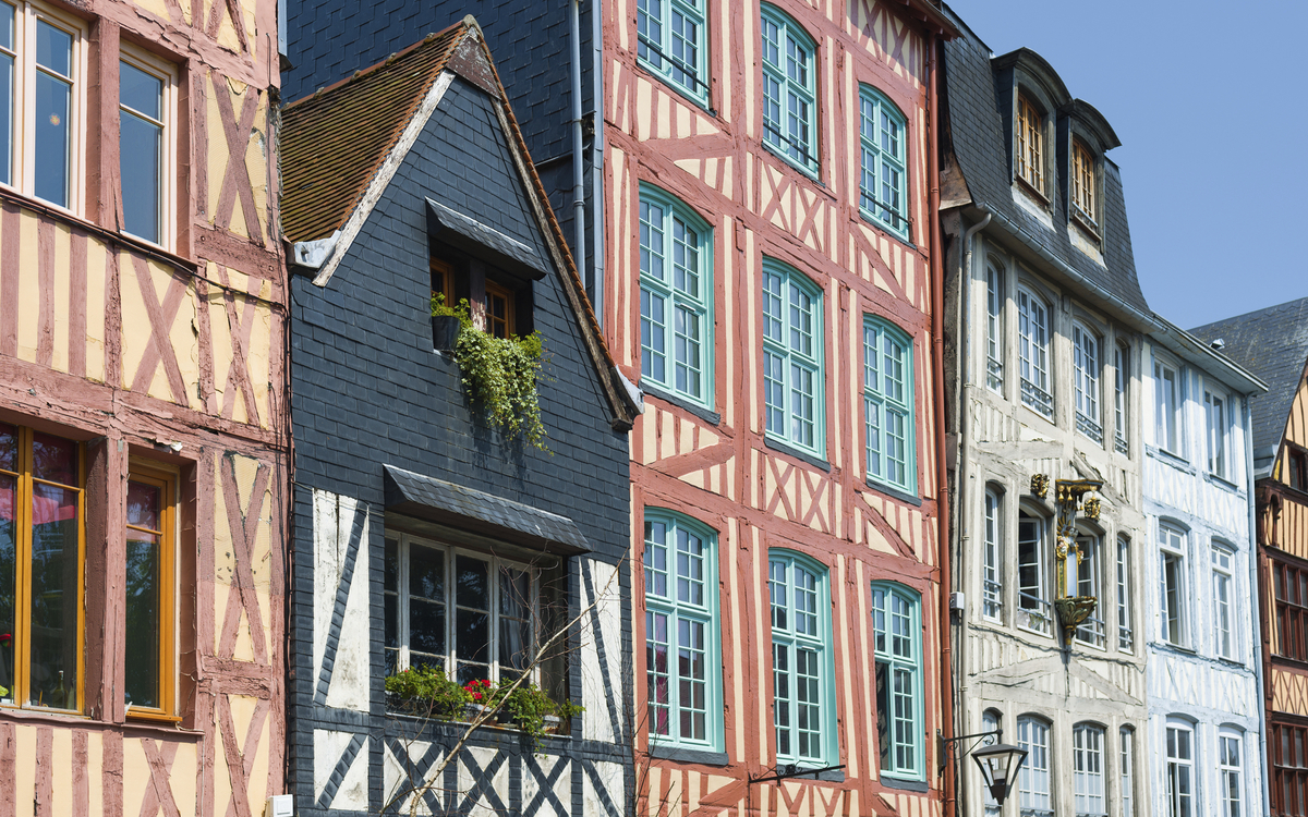 Haeuser in Rouen, Frankreich