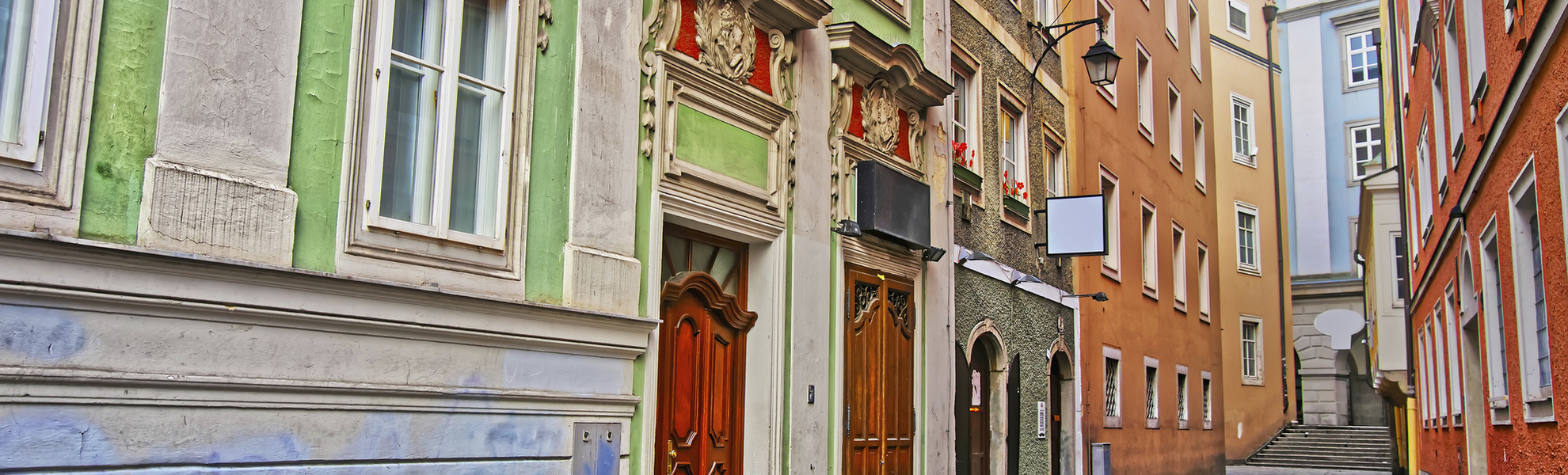 Gasse in der Altstadt von Linz, Österreich
