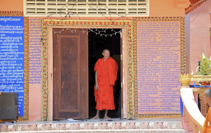 Mönch in Angkor Ban, Kambodscha