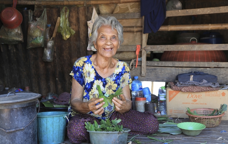 alte Frau in Kambodscha