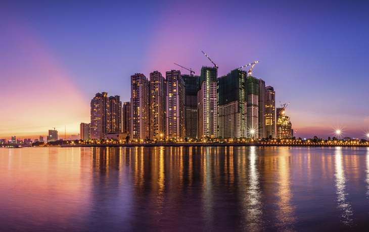 Sonnenuntergang in Saigon, Vietnam