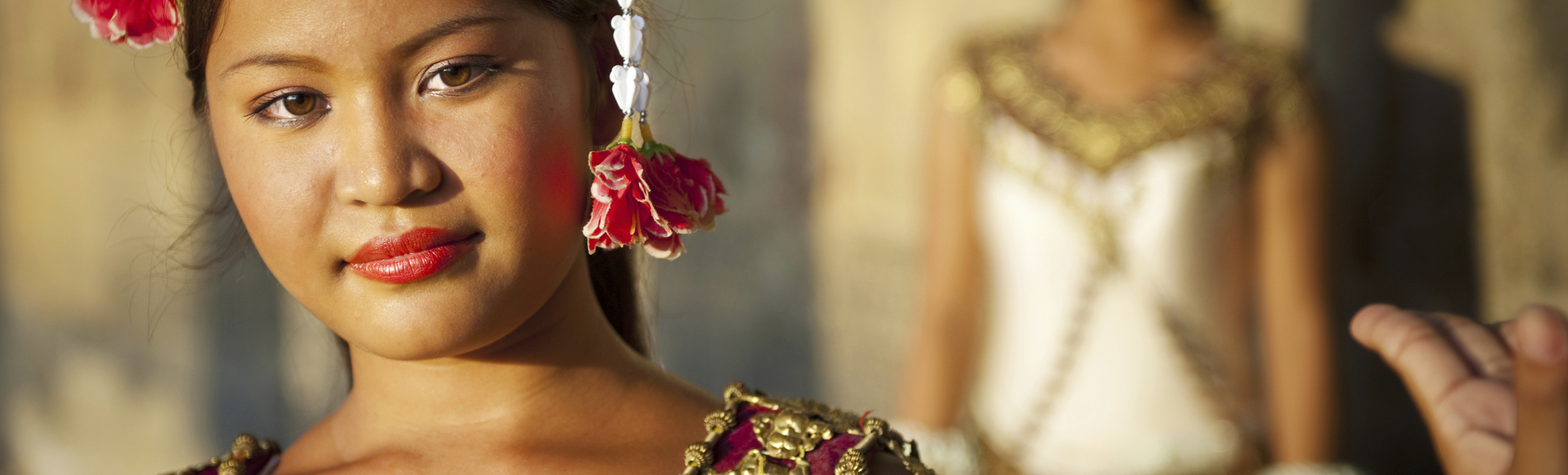 Tempeltaenzerin in Tempel, Kambodscha