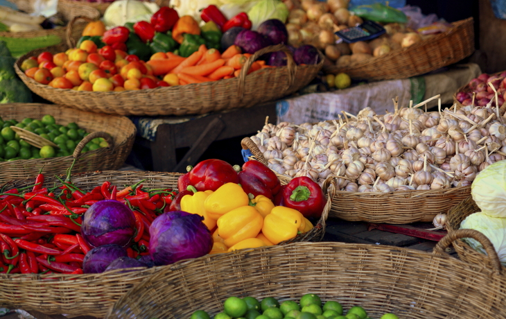 Lebensmittel auf dem Markt, Kambodscha