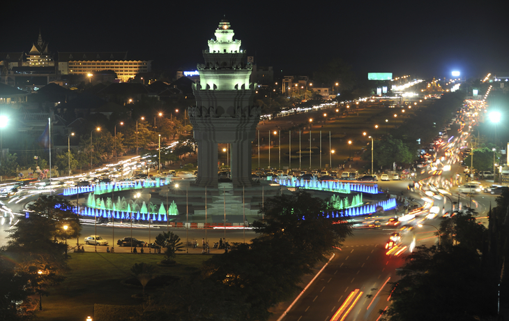 Nacht in Phnom Penh, der Hauptstadt von Kambodscha