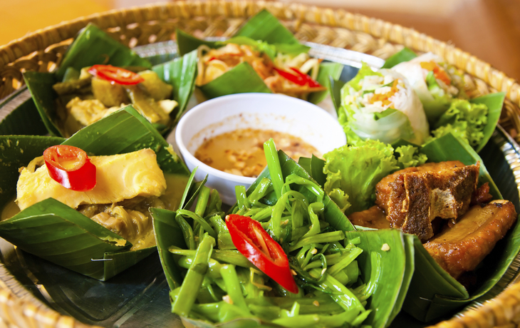 Gericht Gemuese und Fleisch, Kambodscha