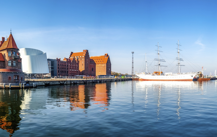 Skyline der Küste von Stralsund, Deutschland