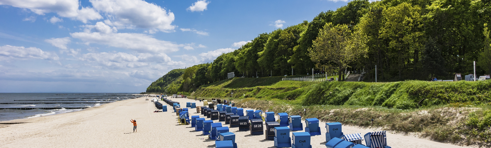 Strandkörbe am Strand von Koserow auf Usedom, Deutschland