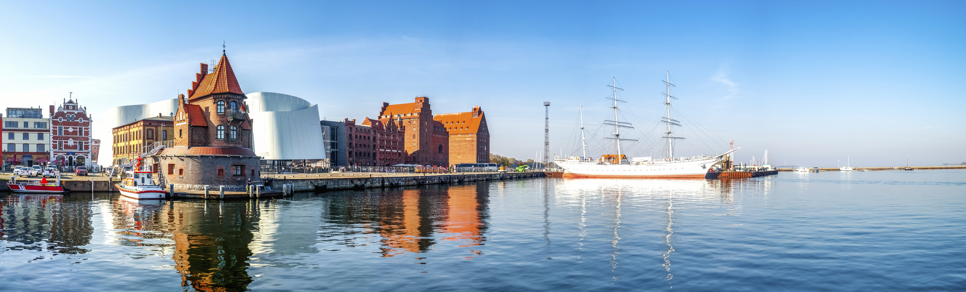 Skyline der Küste von Stralsund, Deutschland