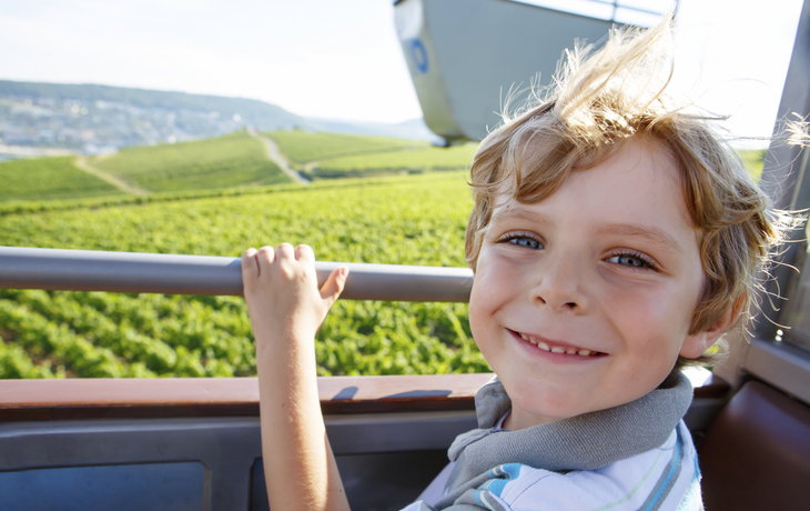 Seilbahn ueber den Weinbergen von Ruedesheim, Deutschland