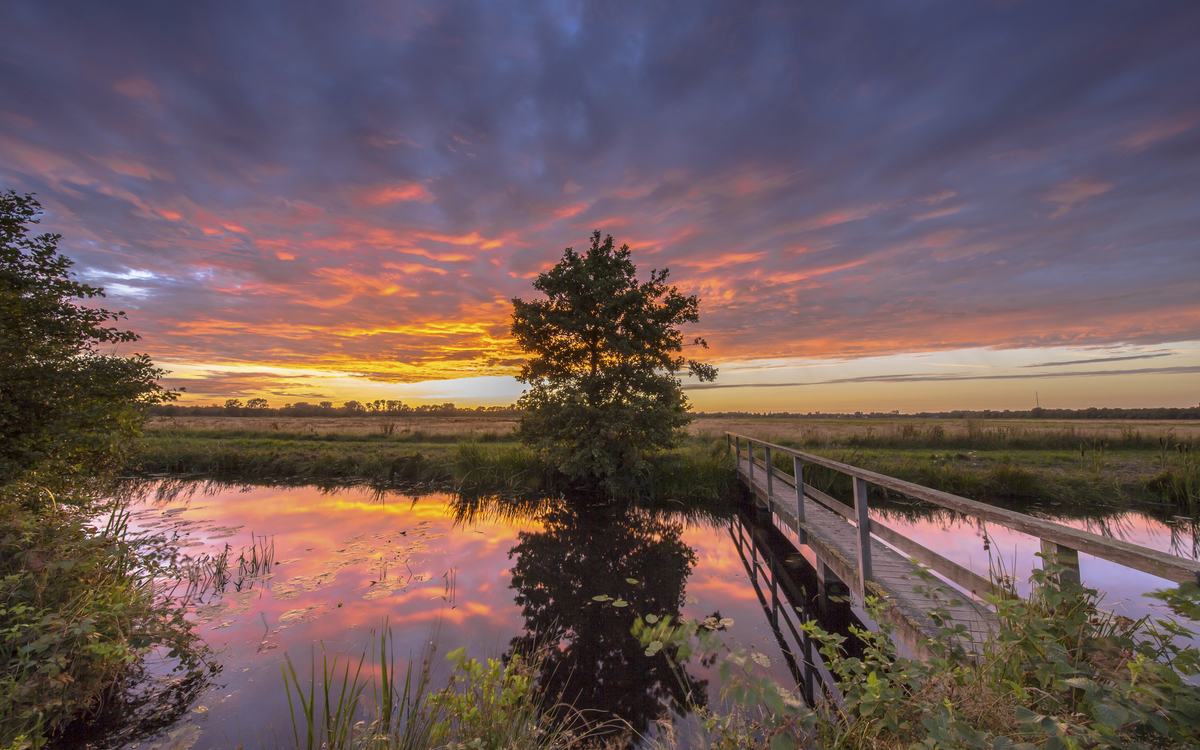 Sonnenuntergang in Groningen, Holland