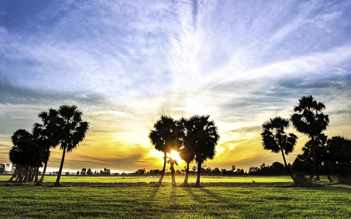 Sonnenuntergang in Chau Doc, Vietnam